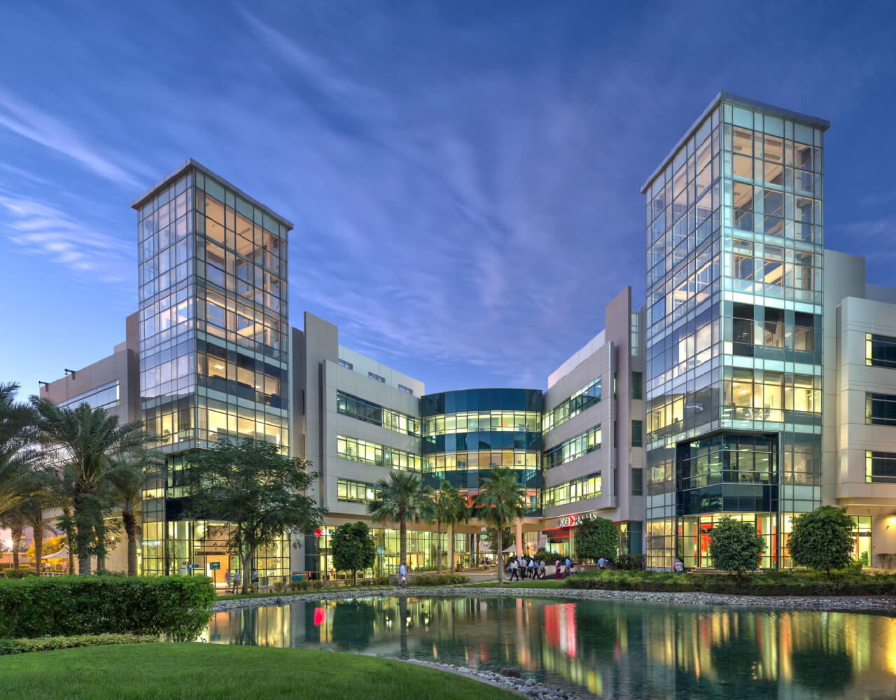 Evening view of Dubai Outsource City from afar
