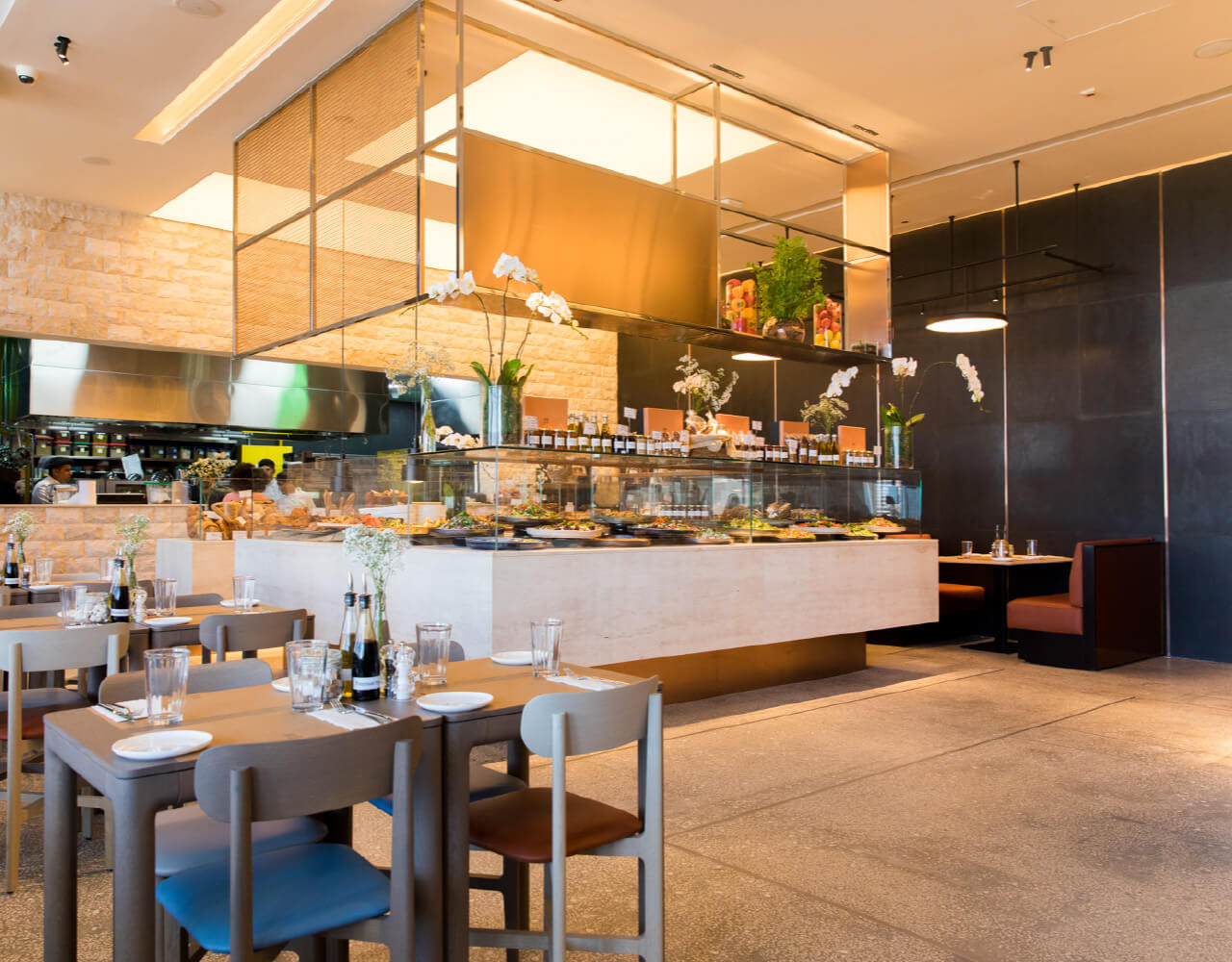  A buffet & dining space at our retail spaces for rent in Dubai Outsource City